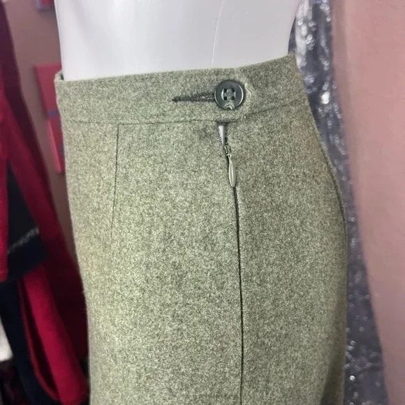 Vintage Lodenfrey Green German Austria Wool Cropped Military Jacket & Skirt Suit - Picture 13 of 16